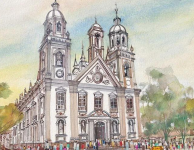 A casa de Frei Galvão, ao lado da Igreja Matriz  